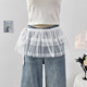 Retro Korean version of lace hooked mesh skirt for women in spring 2025 niche layered cake short skirt ass curtain