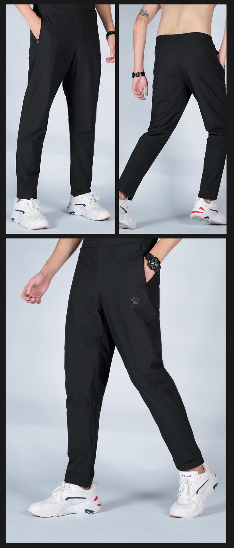 Kelme Men's Football Training Pants - Wind & Rain Resistant