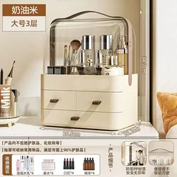 Internet-Famous Dust-Proof Cosmetic Storage Box Organizer Desktop Skincare Lipstick Dressing Table Portable Dormitory Large Capacity