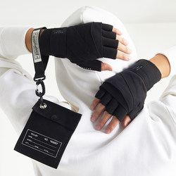 Lace-up sports fitness cycling non-slip half finger gloves