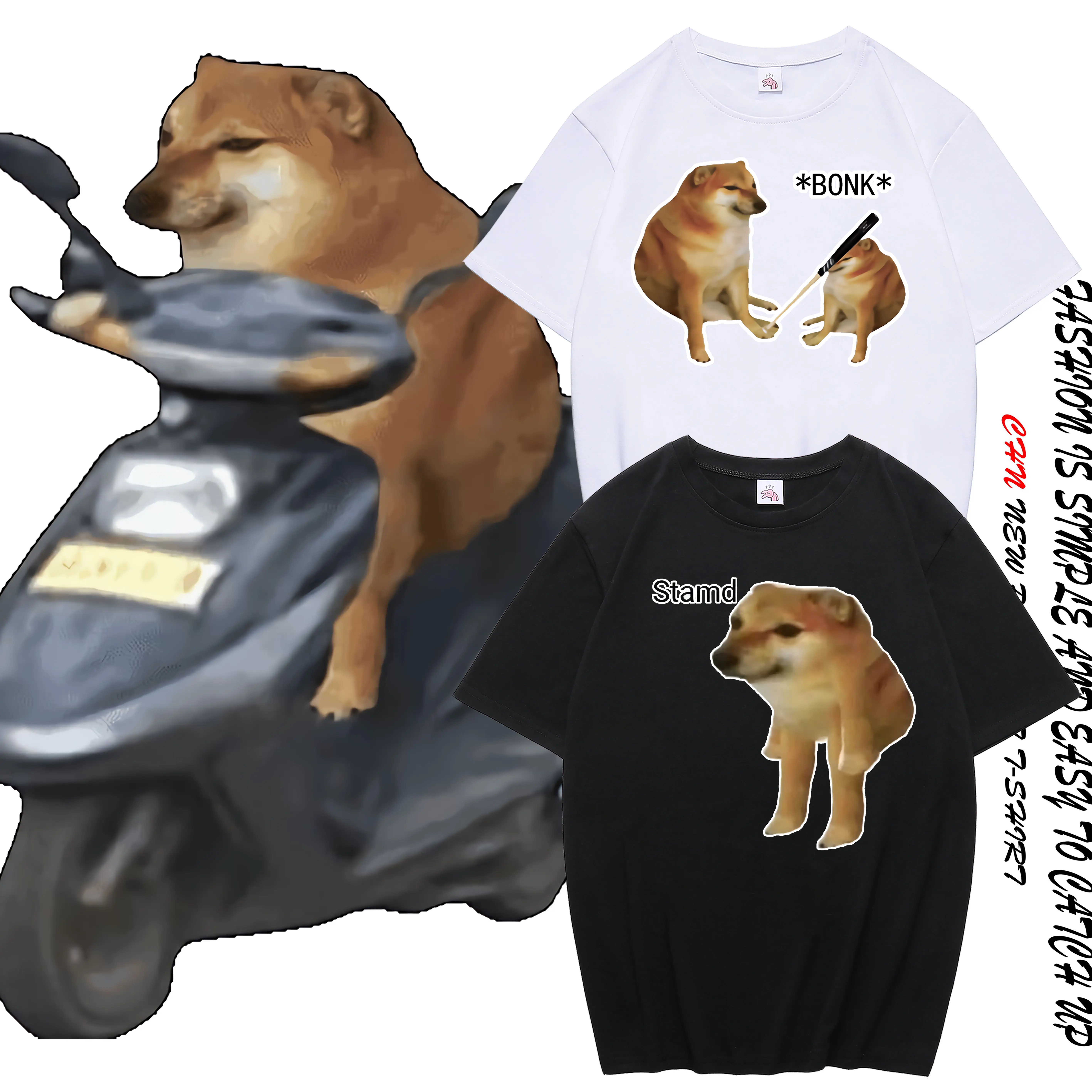 柴犬cheems恶搞沙雕T恤肌肉狗子搞笑表情包周边青少年休闲短