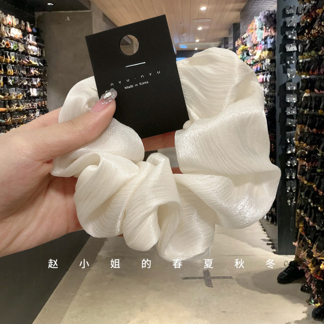nyunyu Korean jewelry Dongdamen hairpiece head jewelry head rope satin spring and summer new hair rope solid colored large intestine hair circle