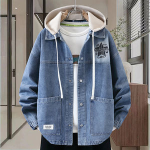 
Denim jacket for boys in spring and autumn new style of teenagers jacket for big children men's top casual student loose style