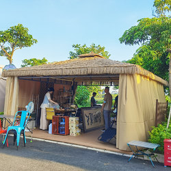 Sunshade Canopy, Outdoor Rain Shelter, Courtyard, Farmhouse, Barbecue, Camping Ground, Gazebo, Thatched Outdoor Four-Legged Umbrella, Large Tent