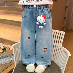 Girls' Jeans Spring and Autumn 2026 New Stylish Straight-Leg Pants for Baby Girls, Fashionable Children's Spring Outfit Versatile Pants