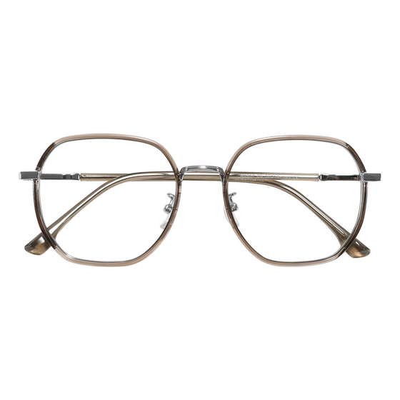 Cold tea color glasses female myopia can be equipped with a degree of face and white polygonal square face -specific eye frame mirror frame
