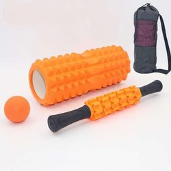 Yoga column set, elastic ring massage ball, massage stick, 3-piece set, foam roller, hollow muscle relaxation roller