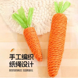 Cat Toy Cute Carrot Self-Entertainment Boredom-Relief Durable Chew Toy with Bell Cat Teaser Stick Kitten Cat Supplies