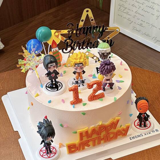 
Naruto cake decoration golden five-pointed star happy letter mold boy boys birthday baking dress