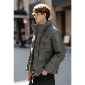 
Tangshi winter short down jacket men's thick stand-up collar niche design unique warm duck down jacket TU