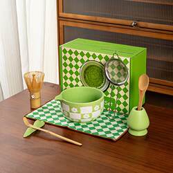 Japanese Matcha Tea Set Plaid Matcha Bowl Amazon ins Style Matcha Tea Set Tea Ceremony Tools