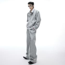 Argue Culture Striped Shirt Fake Two-Piece Patchwork Cardigan Sweatshirt Set Lapel Simple Thin Jacket