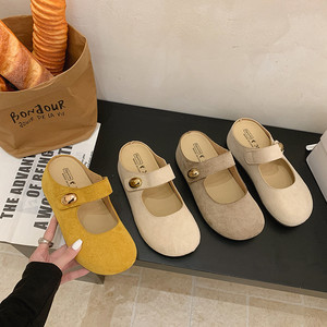 
Large size heightening Birkenstock shoes for women 2026 new spring and summer outer wear one-leg toe-toe half-support shoes soft-soled sandals