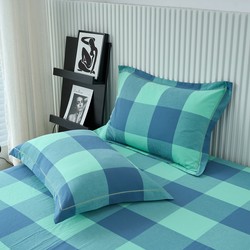 Yarn-Dyed Washed Cotton Pillowcase 100% Pure Cotton Pillow Cover 48X74 One Pair for Home Use Student Dormitory Single