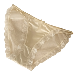 
Summer thin sexy ice silk markless underwear for women pure cotton crotch low waist women briefs [independent packaging]