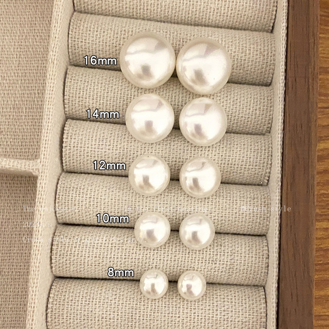 Steamed bun large pearl earrings for women 2025 new hot style high-end autumn and winter earrings light luxury non-pierced ear clip earrings