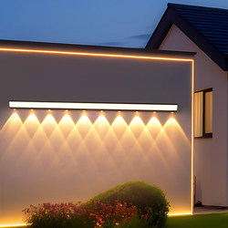 Outdoor Solar Wall Light Waterproof Courtyard Fence Light Villa Garden Atmosphere Wall Washer Light Super Bright Aisle Exterior Wall Light