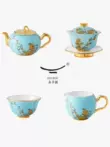 Yongfengyuan Hồ Tây bát phủ màu xanh/ấm trà/cốc công bằng/bộ lọc trà bộ trà gốm bao bì an toàn bộ ấm chén pha trà đẹp