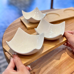 [Owner's Personal Collection] Ceramic White Snack Plate, Household Snack Dish, Afternoon Tea Dried Fruit Plate with Tray