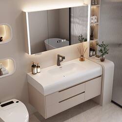 Morton Corian Integrated Basin Solid Wood Multi-Layer Bathroom Cabinet Set Washbasin Vanity Sink Cabinet