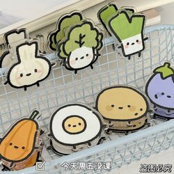 ins Stylish and Beautiful Double-Sided Acrylic Test Paper Holder, Cute Vegetable Sticky Note Holder, Pp Clip, Quirky Clip, Cartoon
