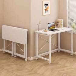 Folding Mobile Computer Desk, No Installation Required, Foldable Flat Table for Restaurant and Kitchen, Convenient Storage, Study and Writing Desk