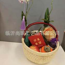 Hot-Selling Wicker Storage Basket, Eight-Compartment Basket, Vegetable and Steamed Bun Basket, Folk Craft Basket