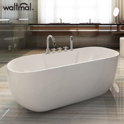 Wotema Standard Bathtub Acrylic Freestanding Household Adult Small Apartment Large Bathtub Oval Hotel Bathtub
