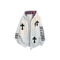 Paul Costelloe Paul Costelloe Cardigan Plaid Heavyweight High-Weight Cross Print Sweatshirt