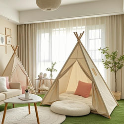 Children's Indoor Camping Tent Indian White Picnic Camping Decoration Small House Blanket Foldable Portable