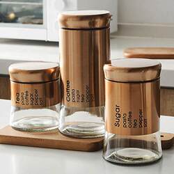 Glass storage jar stainless steel with lid 5