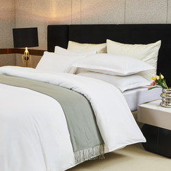 Four-piece hotel bedding set, hotel bedding, pure white quilt cover, bed and breakfast apartment bedding, single person