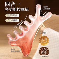Four-In-One Multifunctional Massage Comb, Scalp Meridian Comb, Resin Head and Face Lifting and Scraping Tool, Scraping Board