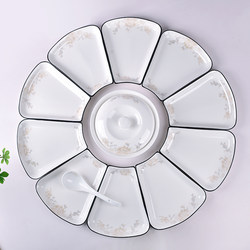 High-Quality Internet-Famous Thickened Ceramic Household Bowls and Plates for Family Gatherings, Creative Tableware Set with Butterfly Spoons and Platters