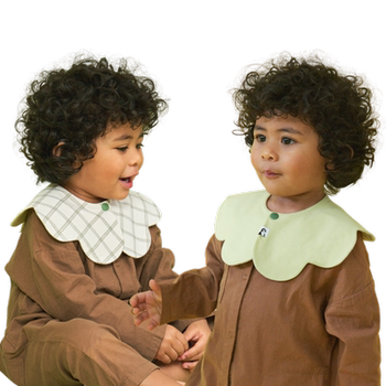 KONNY double -sided double -color mouth water towel neonatal supplementary food, babies, baby petals, neck, water pocket pseudo collar
