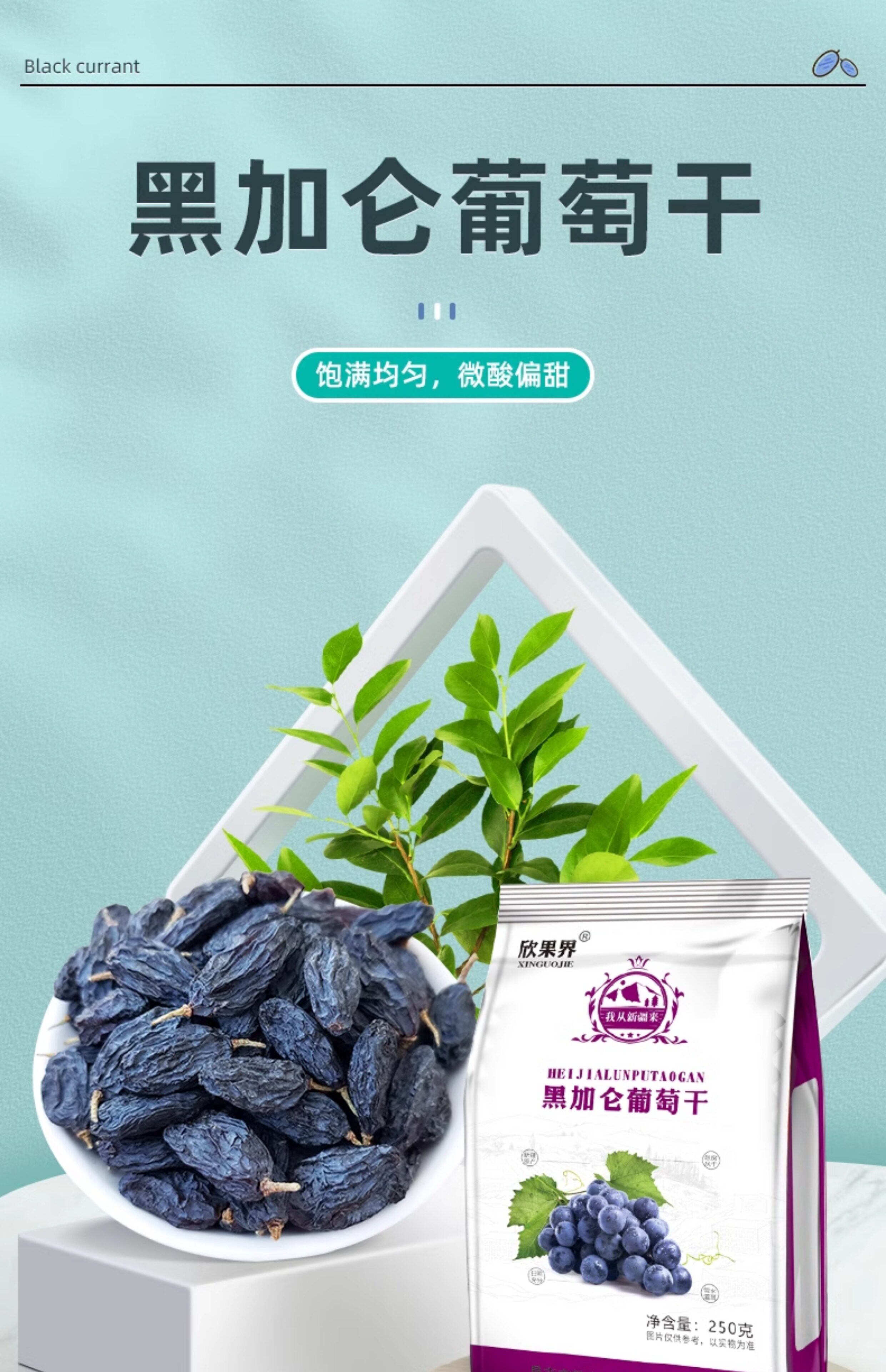 Xinguojie Siyah Frenk Üzümü - 250g Xinjiang Kurutulmuş Meyve