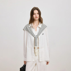 Azmi High-End Simple Embroidered Shirt for Women, Long-Sleeved, New Summer Style, Loose, Slimming, Versatile, Sun-Protective Shirt Jacket