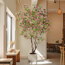 Island Spring Flower Bionic Plant Indoor Living Room Large Floor-Standing Artificial Green Plant Potted Fake Tree Landscaping Decorative Ornament