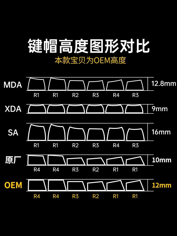 Hi75白色侧刻透光磁轴键帽OEM高度PBT客制化68/75/87/98键配列108-淘宝网