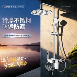Includes Installation, Stainless Steel Shower Head Set, Household Bathroom Pressurized Shower with Overhead Spray, Rust-Proof Complete Set