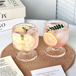 Niche Retro Short Glass Cup, High-Value Cocktail Glass, Slightly Tipsy Glass, Beverage Cup, Fruit Tea Cup, Iced Americano Cup