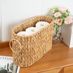 Large Handmade Home Storage Basket, Magazine Storage, Rattan Weaving, Large Capacity, Hotel Bathroom Storage, Water Hyacinth Weaving