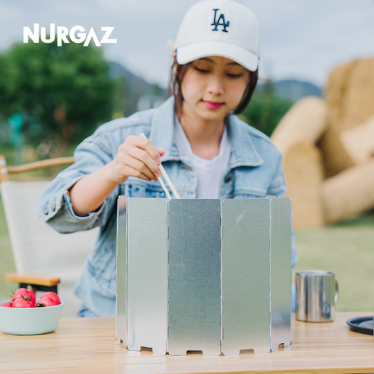 Paravento Per Fornello Da Campeggio - 10 Pannelli Alluminio Pieghevole, Antivento, Per Escursionismo - Foto 8