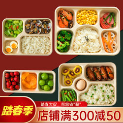 Disposable Four-Compartment Lunch Box, Pulp Meal Box, Eco-Friendly, Biodegradable Takeaway Packaging Box, Three-Compartment, Four-Compartment, Five-Compartment Food Containers
