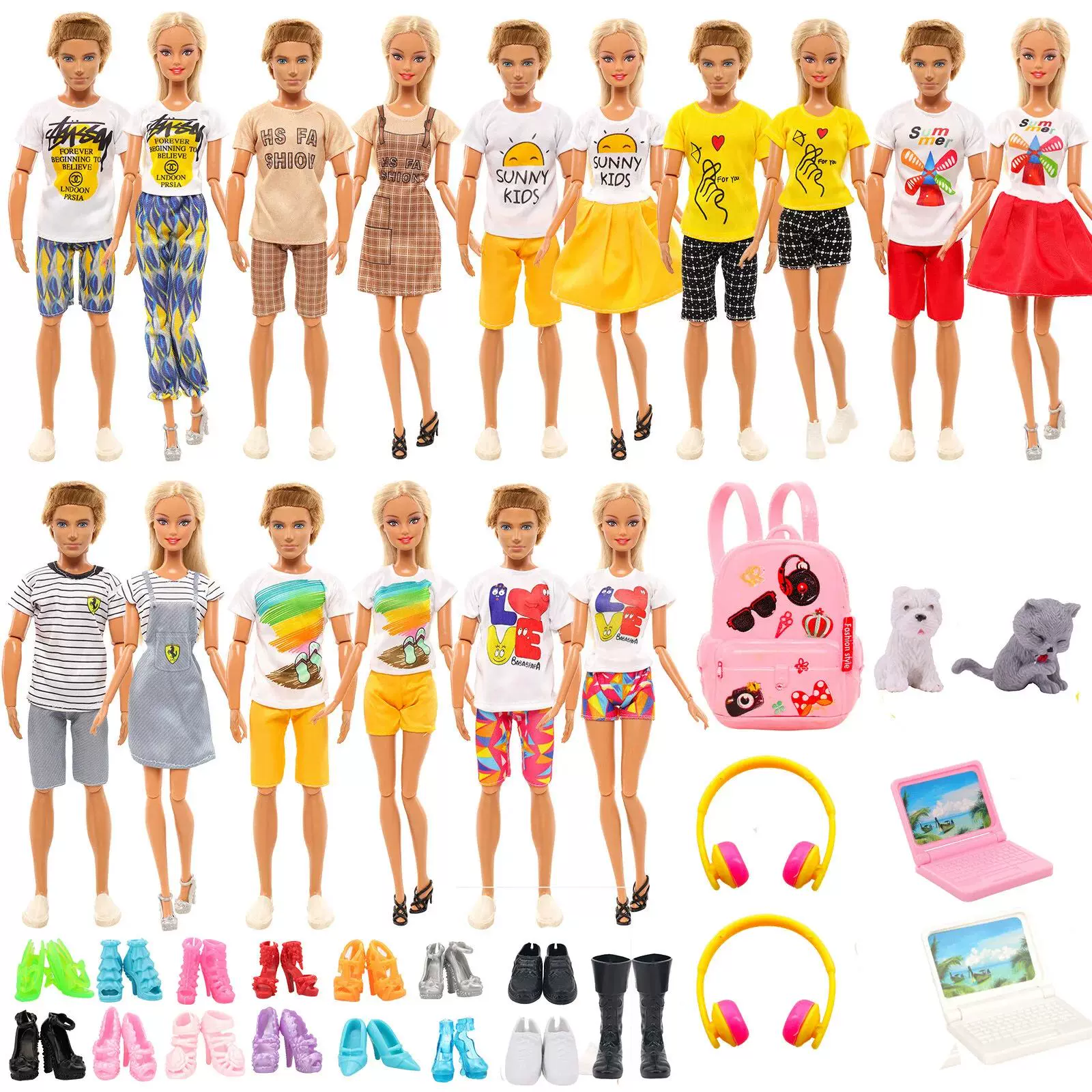 Roupas de Moda Casual para Barbies e Ken Casal, Vestido Arte