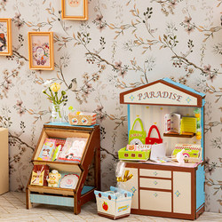 Handmade DIY Miniature Wooden Scene DIY Mini Furniture Ins-Style Dollhouse Decorations Dollhouse Cozy