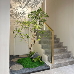 High-Quality Artificial Green Plants, Horse-Dranker Tree, Window Interior Decoration, Artificial Banyan Tree, Hotel Villa Fake Tree, Landscaping under Stairs