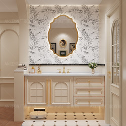French Bathroom Cabinet Combination Ceramic Integrated Basin Slate Washbasin Bathroom Washbasin Cream Style Washbasin Cabinet