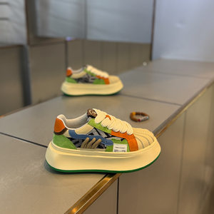 
Low-top shoes, thick soles, color-blocked, same-style men's shoes from internet celebrities, handsome, light and luxurious design, popular, versatile, casual and trendy shoes