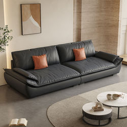 Italian Minimalist Tech Fabric Sofa for Living Room, Small Apartment, Modern Simple Light Luxury Three-Seater Straight Row Sailboat Sofa